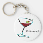 funky martini aqua keychains