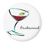 funky martini aqua refrigerator magnet
