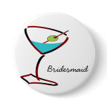 Funky martini red Bridesmaid Favors Pin