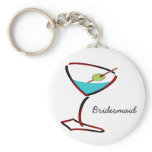 Funky martini red Bridesmaid Favors Keychains