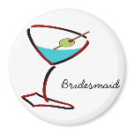 Funky martini red Bridesmaid Favors Magnet