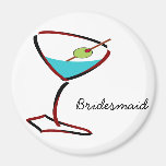 Funky martini red Bridesmaid Favors magnets