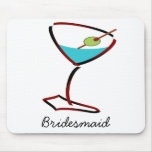 Funky martini red Bridesmaid Favors Mouse Pads