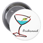 Funky martini red Bridesmaid Favors buttons