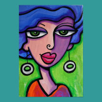 Funky Modern Woman Print by cjgallo Funky Modern Woman Print