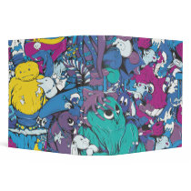 funky monster mayhem bright colors vinyl binder