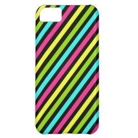 Funky Neon Diagonal Stripes Pattern iPhone 5C Cover