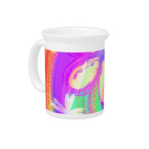 funky neon floral abstract drink pitcher