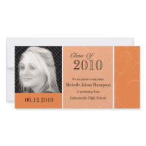 Funky Orange Citrus Graduation Photo Card