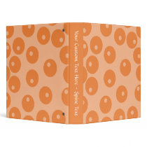 Funky orange retro pattern. 3 ring binders