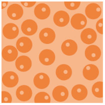 Funky orange retro pattern. photo sculptures