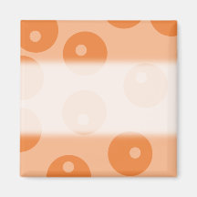 Funky orange retro pattern. refrigerator magnets