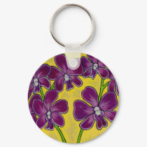 Funky Orchid Key Chain keychains by LisaLorenzPaintings Funky Orchid Key Chain keychains