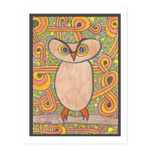 Funky Owl Post Cards