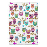 funky owls on changeable background color iPad mini cover
