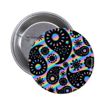 Funky Paisley Design. Pinback Buttons
