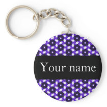 Funky Pattern custom name keychain (black)