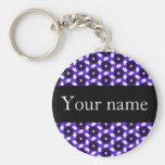 Funky Pattern custom name keychain (black)