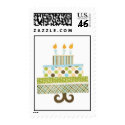Funky Patterns Birthday Cake Boy postage by sweetsticker Funky Patterns Birthday Cake Boy postage