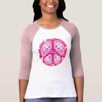 Funky Peace Sign - Pink t-shirts