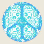 Funky Peace Sign Round Stickers
