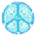 Funky Peace Sign stickers by ArtLifeCafe Funky Peace Sign stickers