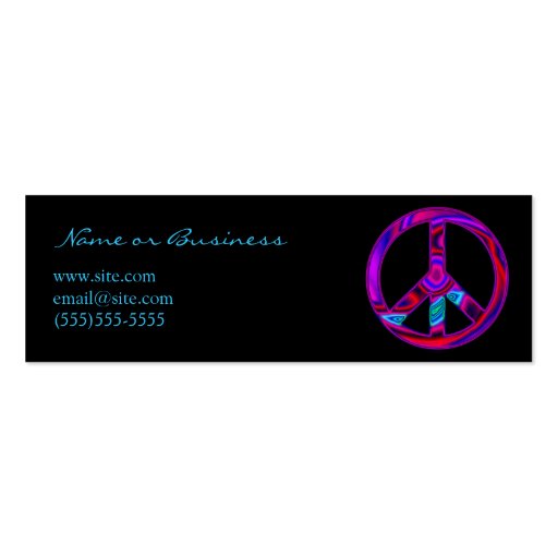 Funky Peace Symbol Business Card Templates (front side)