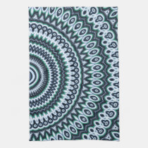 Funky Peacock Mandala pattern kitchen Tea towel american mojo kitchen towels