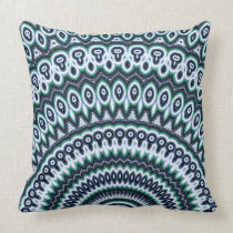 Funky Peacock Mandala pattern pillow cushion pillows
