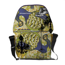 Funky Personalized Chandelier Peacock Birdcage Commuter Bags