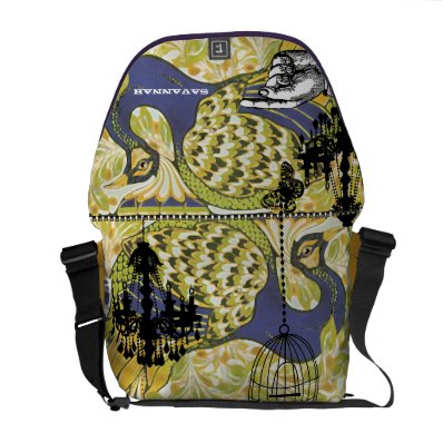 Funky Personalized Chandelier Peacock Birdcage Commuter Bags