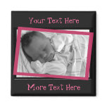Funky Pink and Black Frame Magnet