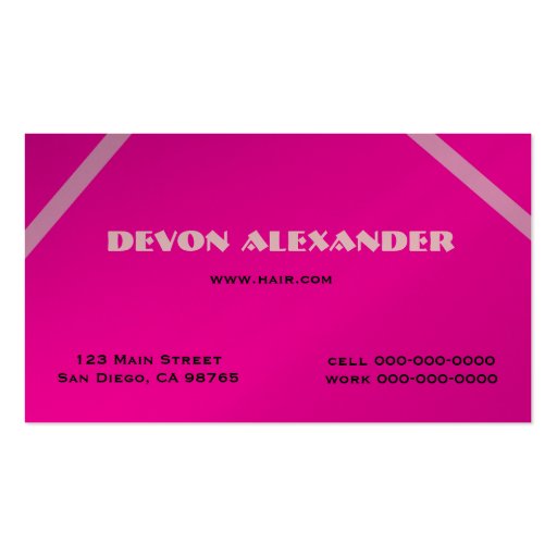 Funky Pink and Black Polka Dots Business Card (back side)