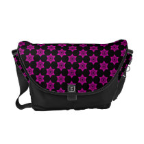 Funky Pink and Black Star pattern messenger bag rickshaw messenger bags