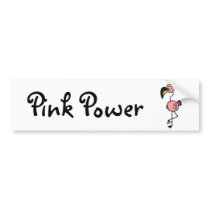 Funky Pink Flamingo Art Design Bumper Sticker
