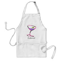 funky pink martini apron
