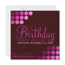 Funky Pink Party Birthday Invitation