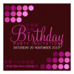 Funky Pink Party Birthday Invitation
