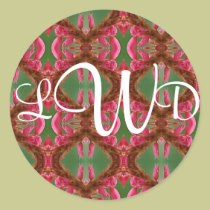 Funky Pink Personalized Monogram Stickers/Seals by littlewingdesign Funky Pink Personalized Monogram Stickers/Seals