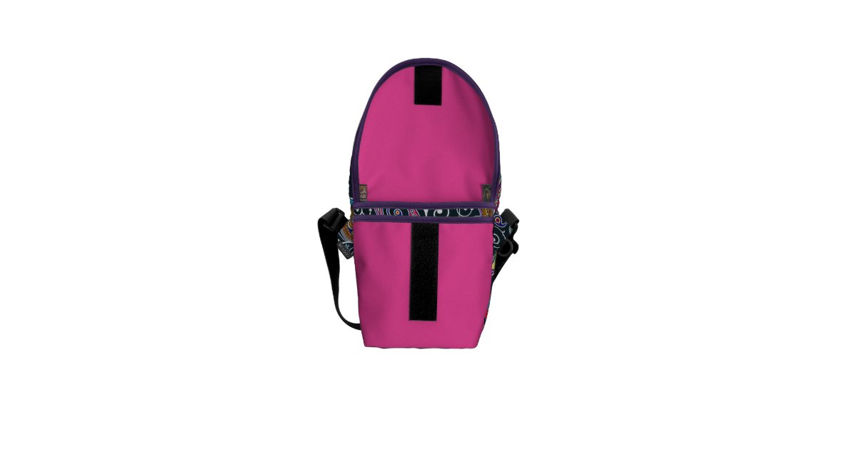 Funky Pink Vintage Retro Paisley Messenger Bag Zazzle