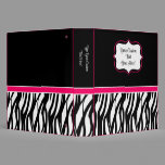 Funky Pink Zebra Binder