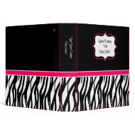 Funky Pink Zebra Binder
