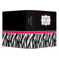 Funky Pink Zebra Binder