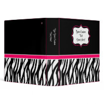 Funky Pink Zebra Binder