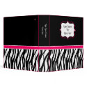 Funky Pink Zebra Binder binder