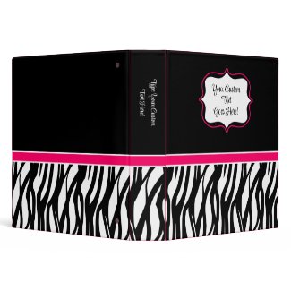 Funky Pink Zebra Binder binder