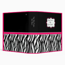 Funky Pink Zebra Binder