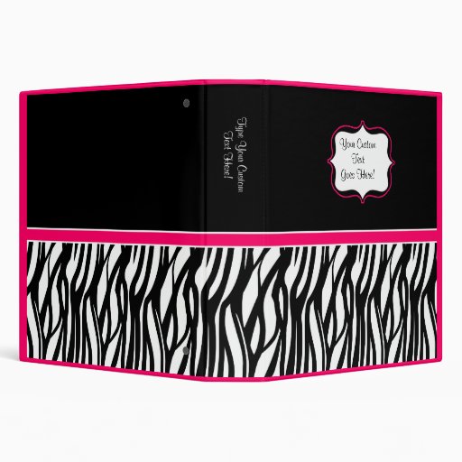 Funky Pink Zebra Binder