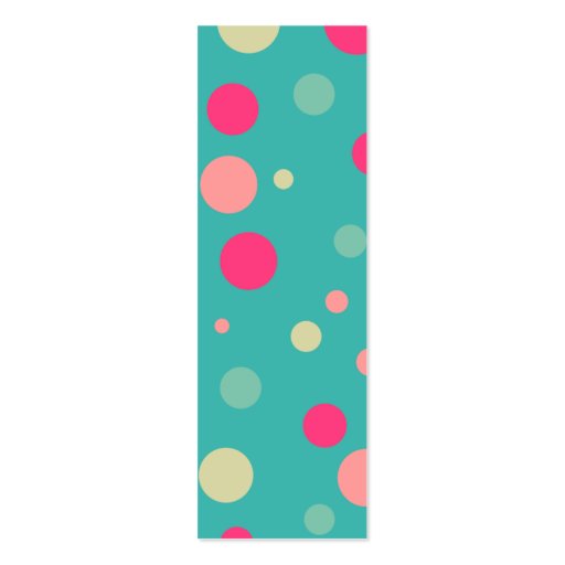 Funky polka dot bookmark business card (front side)