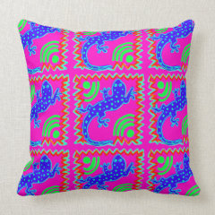 Funky Polka Dot Lizard Pattern Animal Designs Pillows